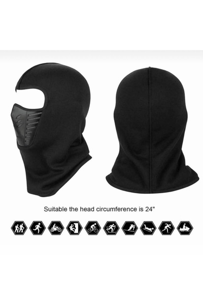 GİYU SHOP Mască de schi unisex, rezistentă la vânt, cu lână termică în interior Mască pentru ciclism Mască pentru motociclist
