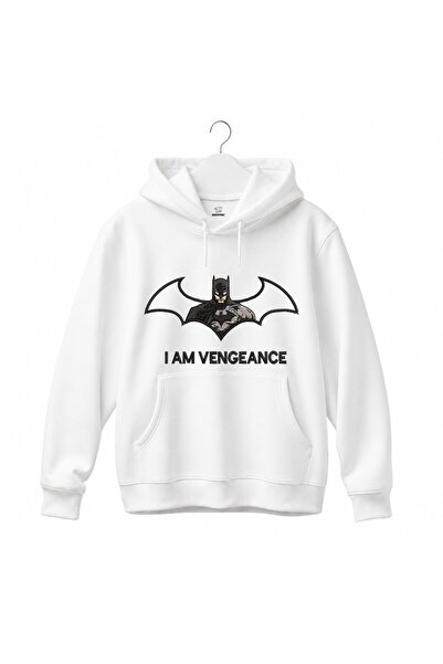 KEYFHOME Batman I Am Vengeance Embroidered Hooded Sweatshirt Unisex Hoodie