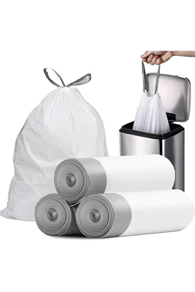 Yelajoy Small Trash Bags 4 Gallon 60 Count - Easy Tie Drawstring, Pre-separat...