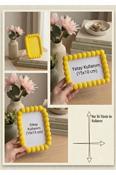 TARIK HOME Minimalist Balon Tasarım Çerçeve 10x15 cm – Çift Yönlü Masaüstü Fo...