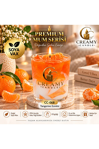 tangerine esintisi Premium Dekoratif Kokulu Mum