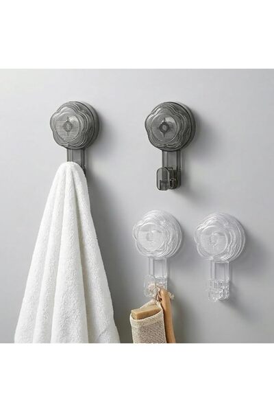 ALMEKAQUZ 4 PCS Suction Cup Hooks for Shower Wall, Removable Vacuum Towel Hoo...