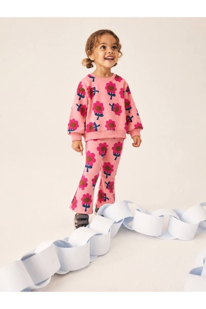 ARBİ kids Set pentru fetiță, roz, cu imprimeu floral, din trei fire, 100% bum...