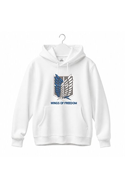 KEYFHOME Φούτερ με Κουκούλα Unisex με Κέντημα από το Anime Wings of Freedom A...