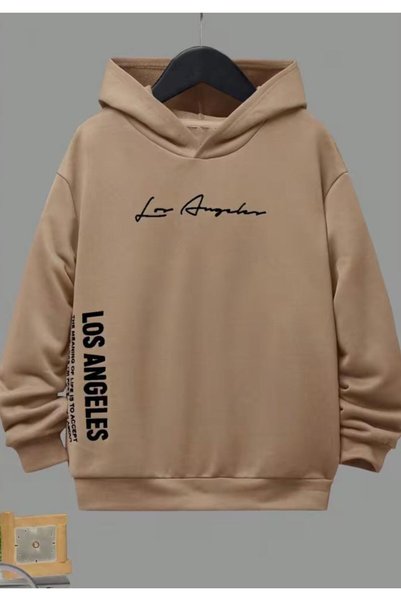 NIGRUM PARDUS Plus Size Hooded Los Angeles Printed 3-Yarn 100% Cotton Men's P...