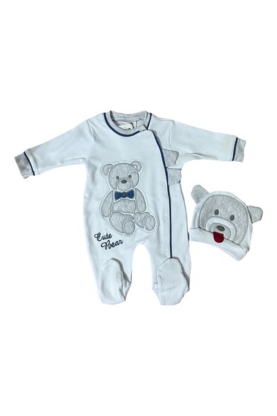 BİANCOFİGLİO Baby Romper with Teddy Bear