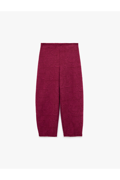 Koton Beli Lastikli Dokulu Bilek Boy Barrel Pantolon