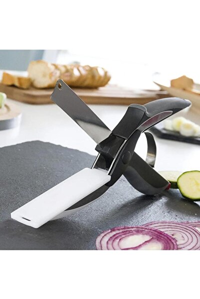 Home Practical Fruit and Vegetable Cutting Scissors with Self-Chopping Board
