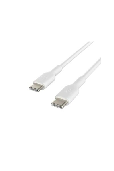 Belkin بيلكن كيبل تايب سي الى تايب سي بطول 1 متر يدعم الشحن السريع ونقل البيانات - ابيض ضمان سنتين