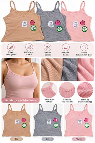 SİHİRLİ DANTEL İntimo Bamboo Strap Lace Athlete Top