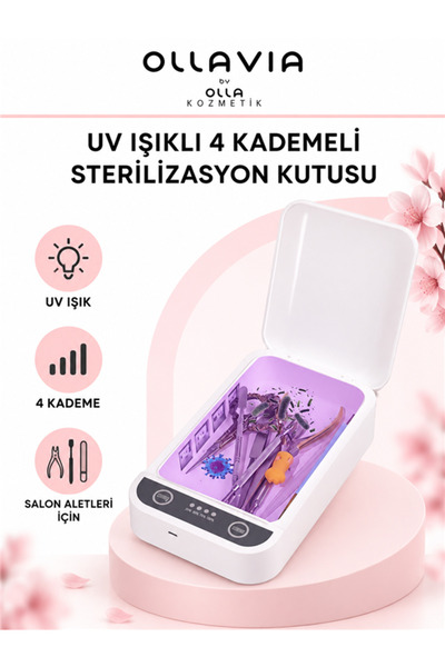 UV Işık Teknolojili 4 Kademe Sterilizasyon Kutusu/Cihazı – Protez Tırnak, Kuaför ve Güzellik Salonu Aletleri İçin Dezenfekte Makinesi