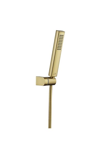 Laveo Set de duș Pola, finisaj auriu periat, design minimalist, 1 jet, 210x37mm