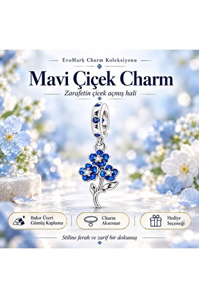 Mavi Çiçek Charm KTC1851