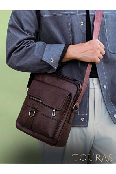 touras Leather Travel Shoulder Bag with Large Capacity and Practicality