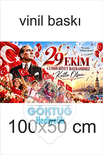 Göktuğ Hediyelik 29 Ekim Okul ve Sınıflar İcin Eğlence Katmak Afiş 100x50 cm