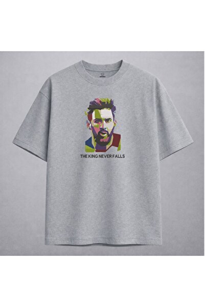 KEYFHOME Lionel Messi The King Never Falls Tricou cu broderie de fotbal Unise...
