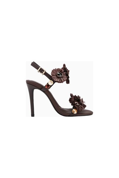Kurt Geiger Roxie %100 Deri Rafya Detaylı Topuklu Sandalet