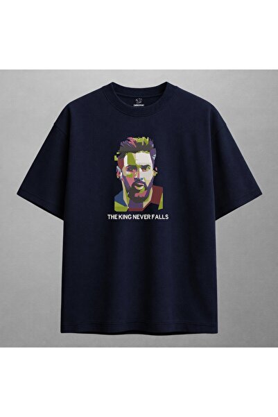 KEYFHOME Lionel Messi The King Never Falls Tricou cu broderie de fotbal Unise...