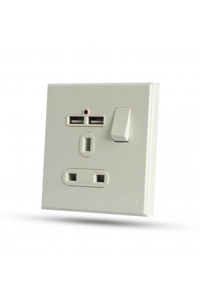 Generic Brand فيش مع 2مخرج USB بيانو أبيض - 2771