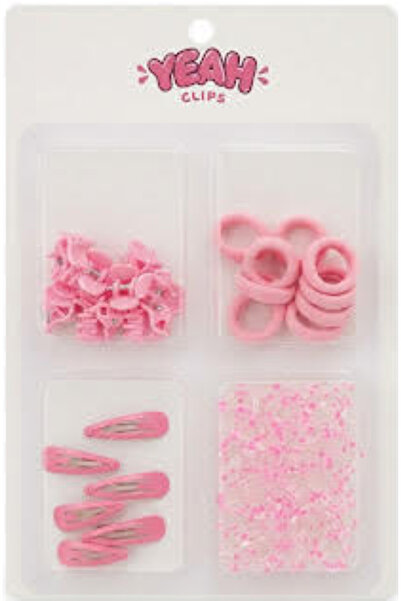 Needstore Розов комплект от 4 броя: 12 кърпички, 12 гребена, 6 щипки, 500 гъв...