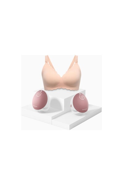 Momcozy M9 Breast Pump and Yn46 Nursing Bra Bundle Set - L Plus