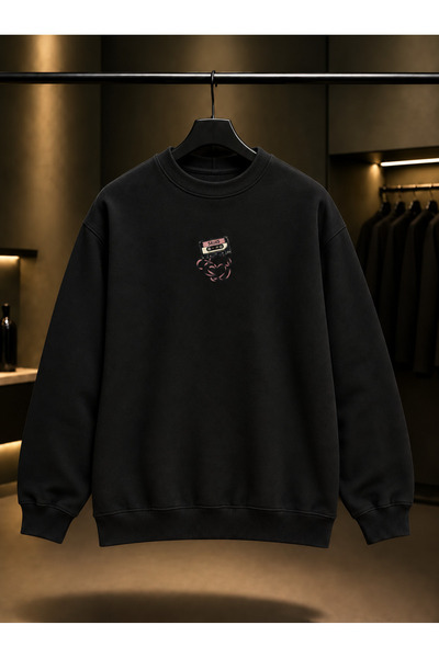 fame-stoned Skins Mini Cassette Printed Unisex 100% Cotton Black Crew Neck Sw...