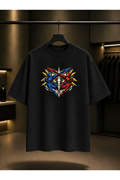 fame-stoned Ultrakill V1 V2 Duel Printed Unisex 100% Cotton Black T-Shirt