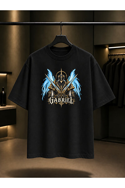 fame-stoned Ultrakill Gabriel Divine Blade Printed Unisex 100% Cotton Black T...