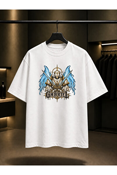 fame-stoned Ultrakill Gabriel Divine Blade Printed Unisex 100% Cotton White T...