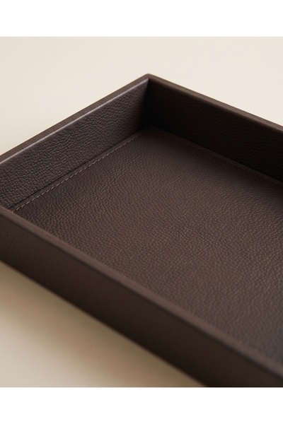 derisunum design Handmade Premium 3-Piece Leather Tray Set - Coffee Table, Entryway, Bathroom, Makeup, Jewelry, and Presentation Tray