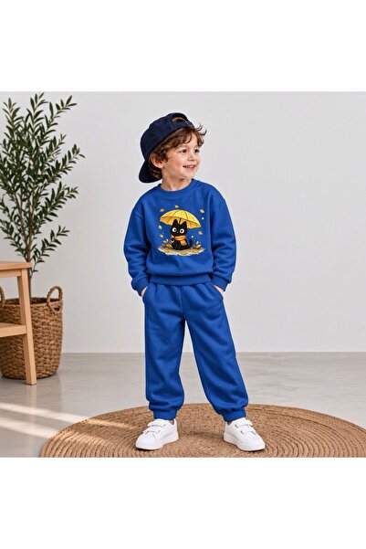 playwear Team Sweatshirt Umbrella Scarf Printed Girls Boys Crew Neck Sweatshirt
