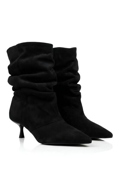 STARK SHOES KADIN SÜET BÜZGÜLÜ SLOUCHY STİLETTO TOPUKLU BOT
