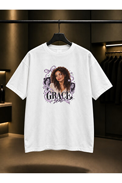 fame-stoned Skins Grace — Grace Printed Unisex 100% Cotton White T-Shirt