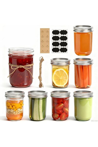 urevo Transparent Glass Mason Jars with Airtight Metal Lids for Food Storage,...