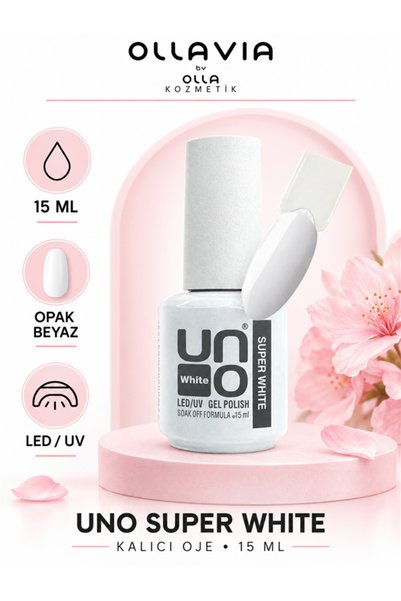 OLLAVIA Uno Super White Kalıcı Oje (15 ml) – Protez Tırnak ve French Manikür ...