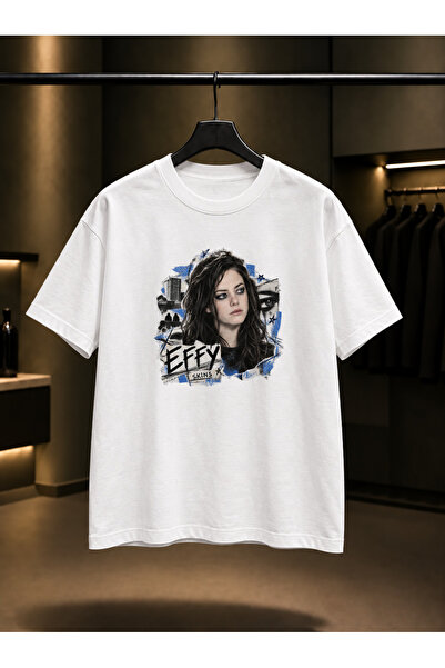 fame-stoned Skins Effy Printed Unisex 100% Cotton White T-Shirt