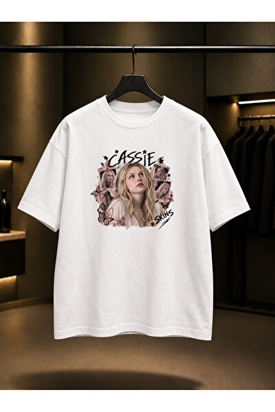 fame-stoned Skins Cassie Printed Unisex 100% Cotton White T-Shirt
