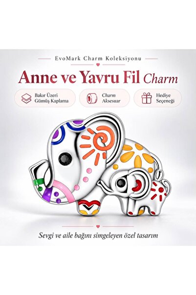 Anne ve Yavru Fil Charm KTC1993