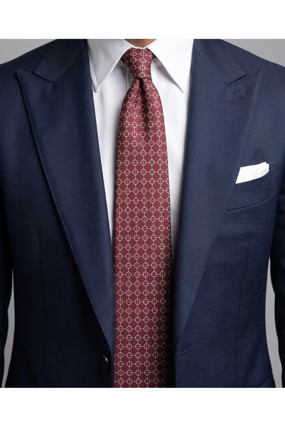 CROATE Pastel Burgundy Imported Fabric Italian Patterned Premium Tie – Minimal Pattern