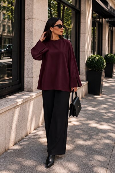 Wise&Go Store Kadın Balon Kol Detaylı Uzun Kollu Tunik