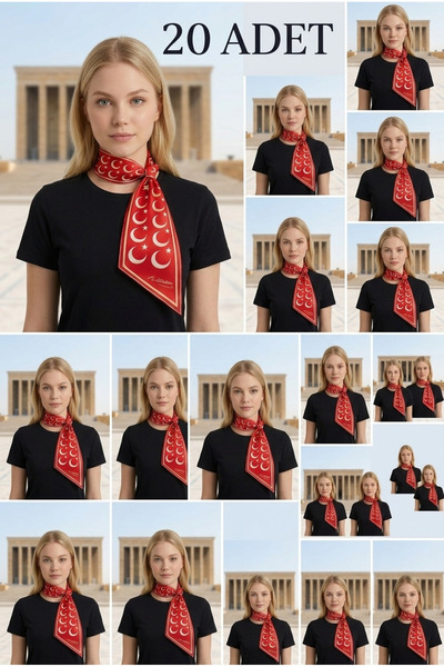 Mavi Masal Set de 20 de eșarfe pentru femei cu model Moon Star - Eșarfă de gâ...
