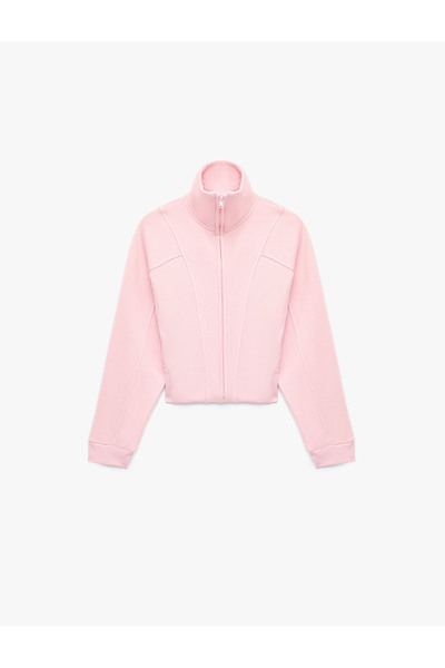 Koton Balon Kol Fermuarlı Şardonlu Sweatshirt