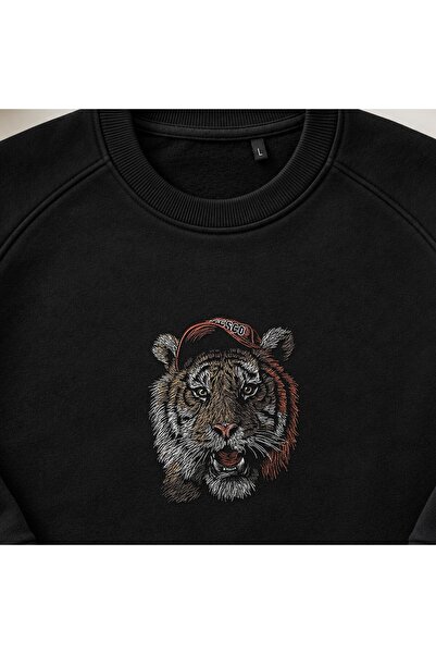 KEYFHOME Κουκούλα Street Style Κουκούλα με κέντημα Tiger Crew Neck Sweatshirt...
