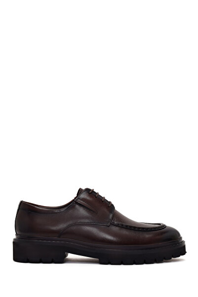 Derimod Men's Brown Lace-Up Thick Soled Leather Casual Shoes Wm680059Dk