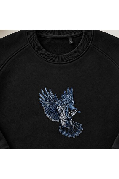 KEYFHOME Hanorac unisex cu gât de ciclism cu broderie Flying Blue Alakarga