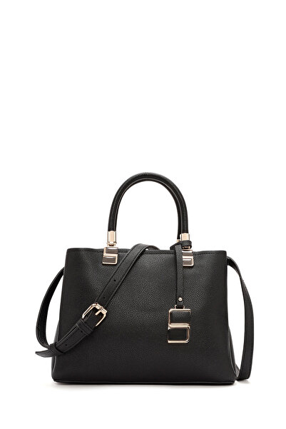 Derimod Women's Black Long Strap Accessory Detailed Shoulder Bag Ab150002Sf