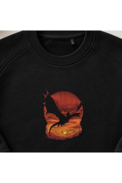 KEYFHOME Hanorac unisex cu gât de ciclism cu broderie Rider of the Dragon la ...