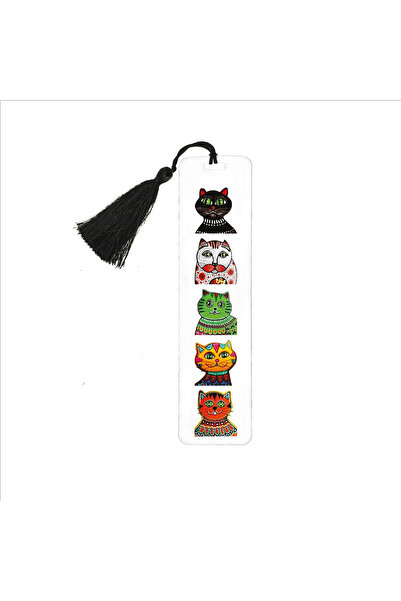 Sadrazam Patterned cute cats printed bookmark 5x19 bookmark-150