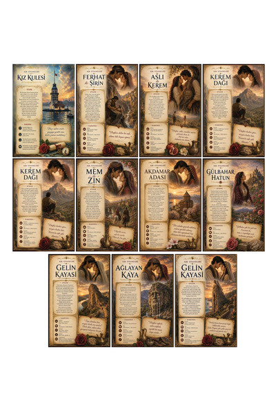 TELLGRAF Love Legends Themed Card Set (10X15 cm 11 Pieces)