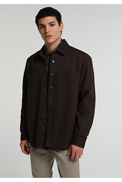 Colin's Relaxed Fit Men's Brown Shacket